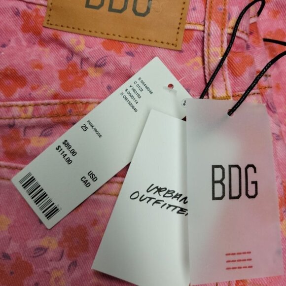 Urban Outfitters BDG High Waist Floral Jeans Size 25 NWT - Picture 3 of 10